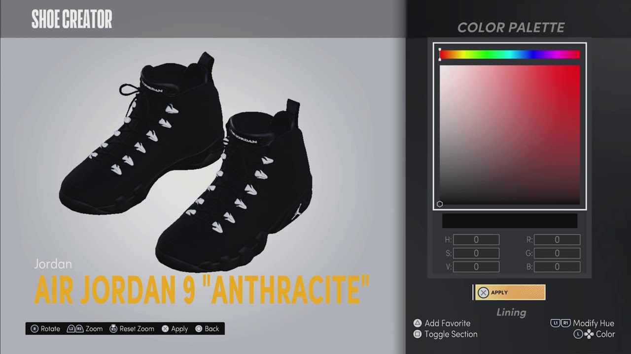 NBA 2K21 Next Gen Shoe Creator - Air Jordan 9 