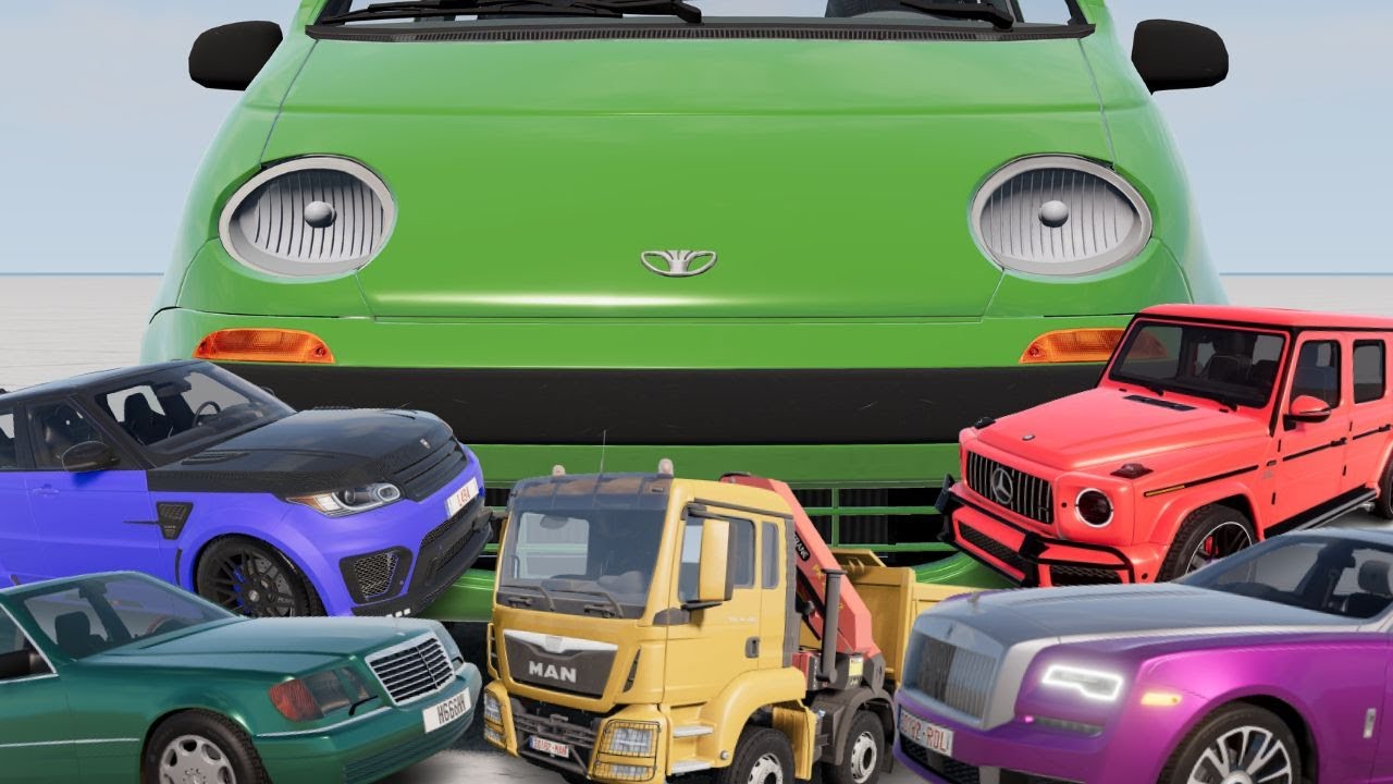 330 Km/H DAEWOO MATIZ VS DIFFERENT CARS 💥 BeamNG.drive Crash Test