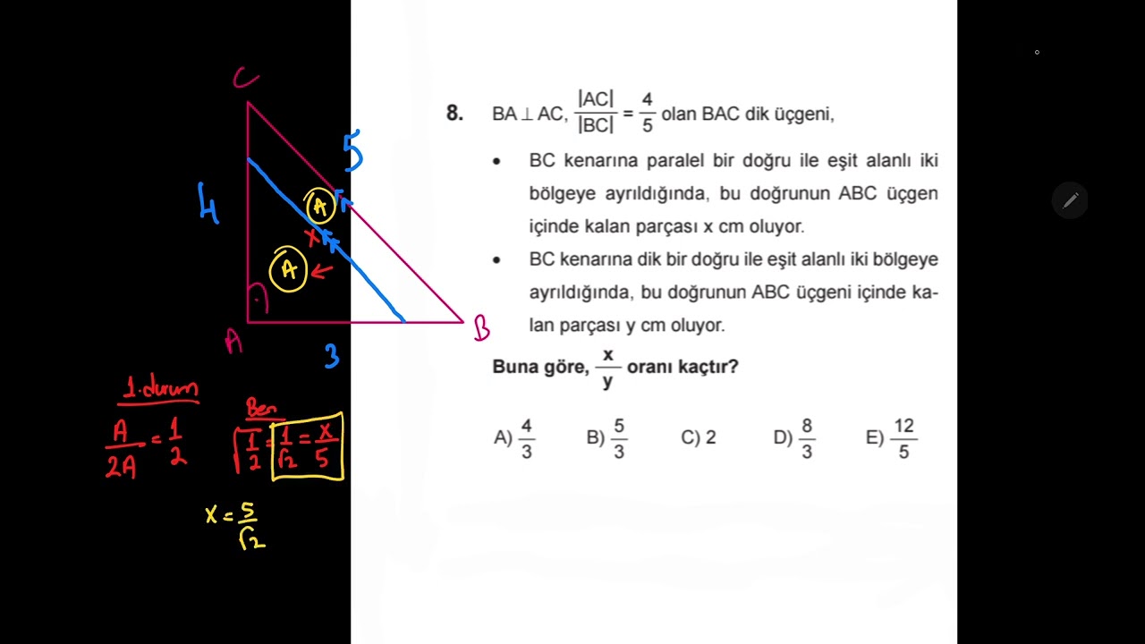 Bi Dene Yayınları | TYT Geometri Branş Denemesi 22 | 8. Soru Anlatımlı Video Çözümü