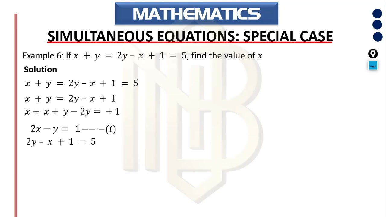 Simultaneous equation-Special Cases