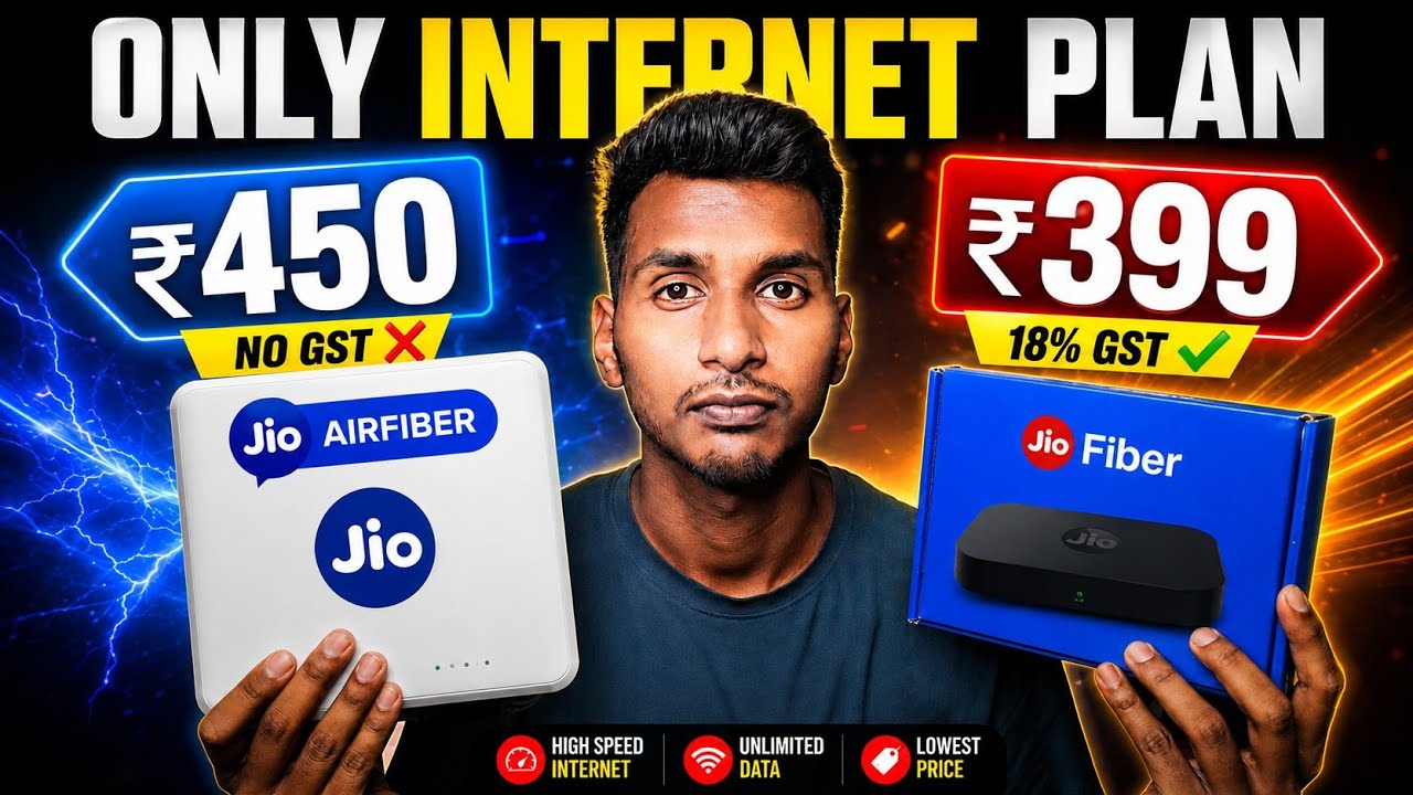 Jio AirFiber 🛜 ₹450 Only Internet Plan vs Jio Fiber ₹399 Plan | New Offer 🔥 Booking PROCESS 