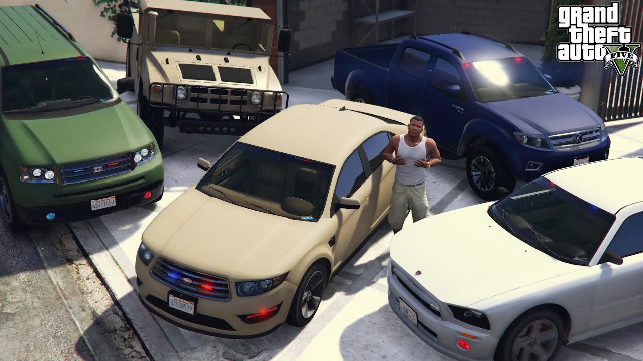 GTA 5 - Stealing Luxury FAT Police Vehicles with Franklin! (Real Life Vehicles)