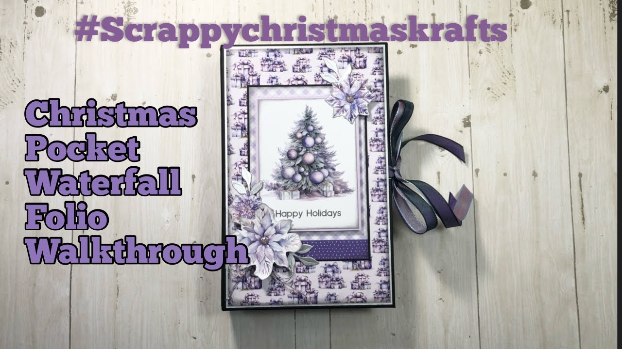 Рождественский карманный фолио Waterfall от #scrappychristmaskrafts, сотрудничество с @KarolinasK...