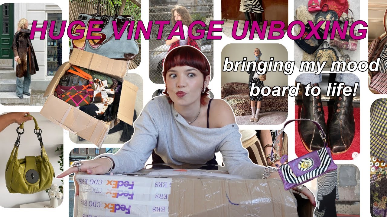 HUGE vintage unboxing of 50+ pieces!!! 📦 we sourced the ultimate 90s vampy wardrobe