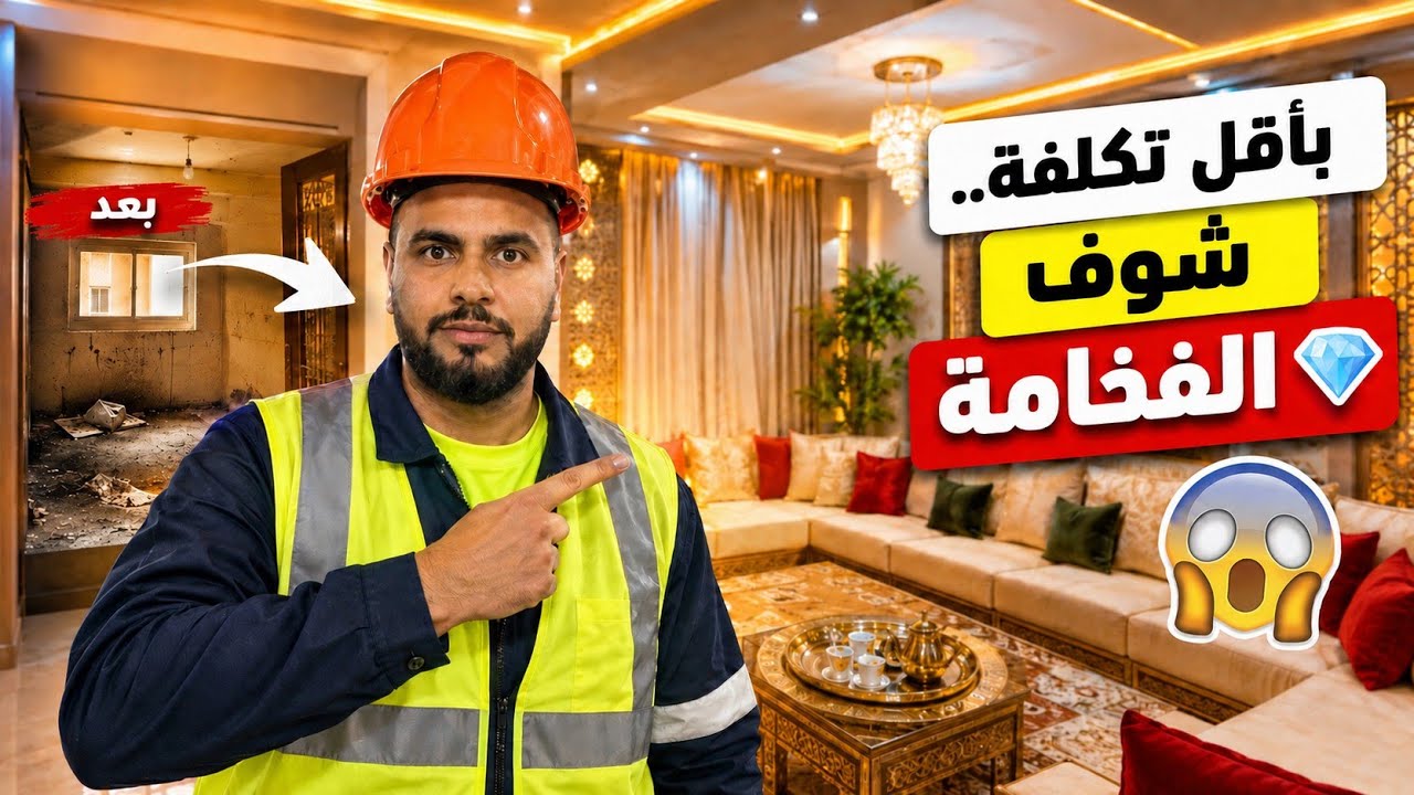 ‏فرشنا شقة سكن الاقتصادي ما يمكنش تصدق😱النتيجة كيفاش طلعت في الآخر✅