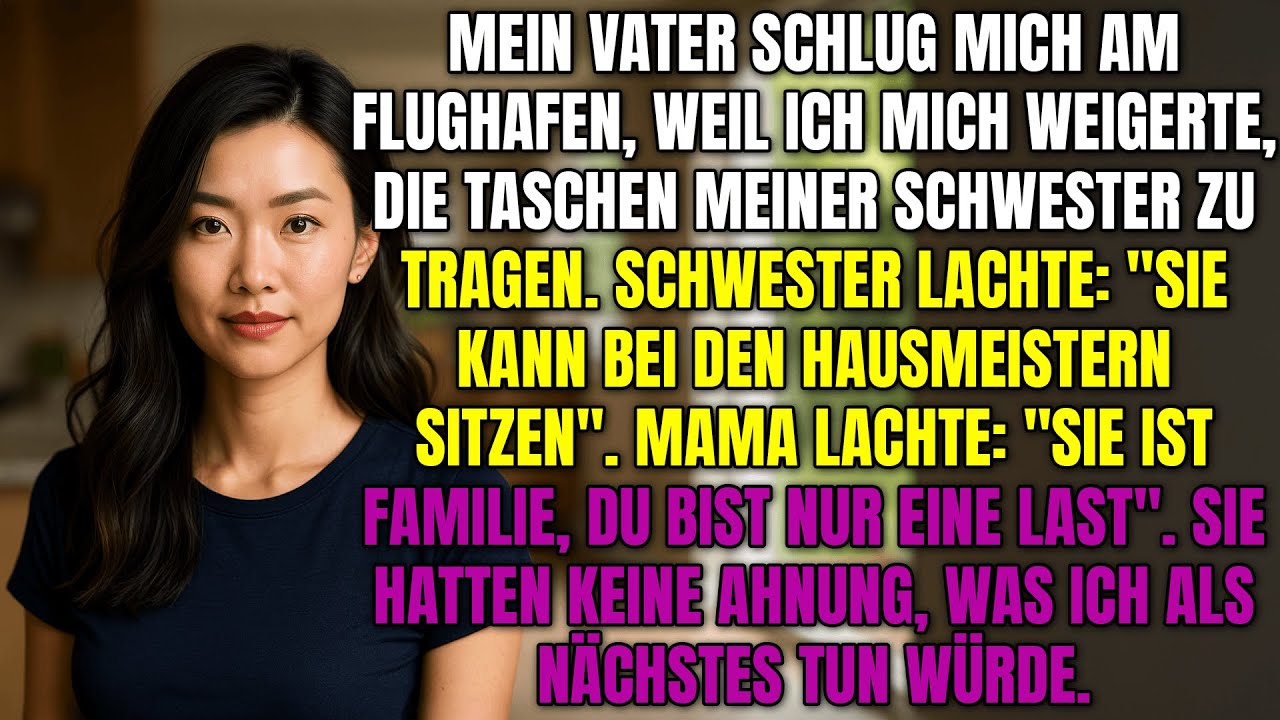 Papa schlug mich am Flughafen wegen Kofferverweigerung-ich upgradete ohne sie