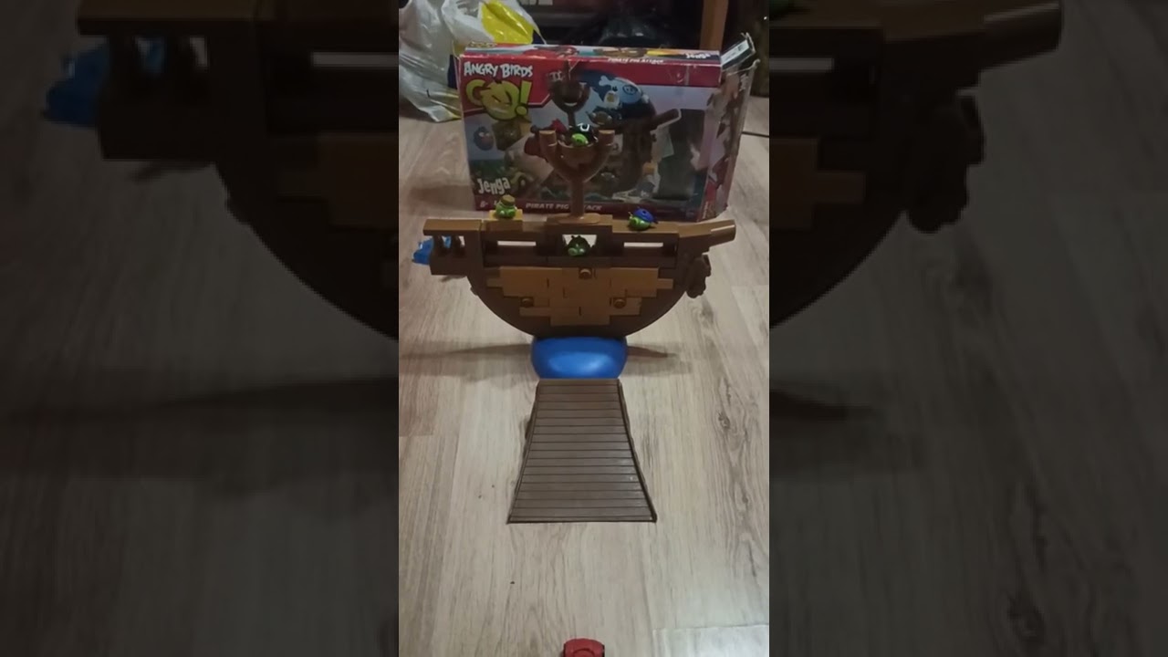 angry birds jenga pirate pig attack
