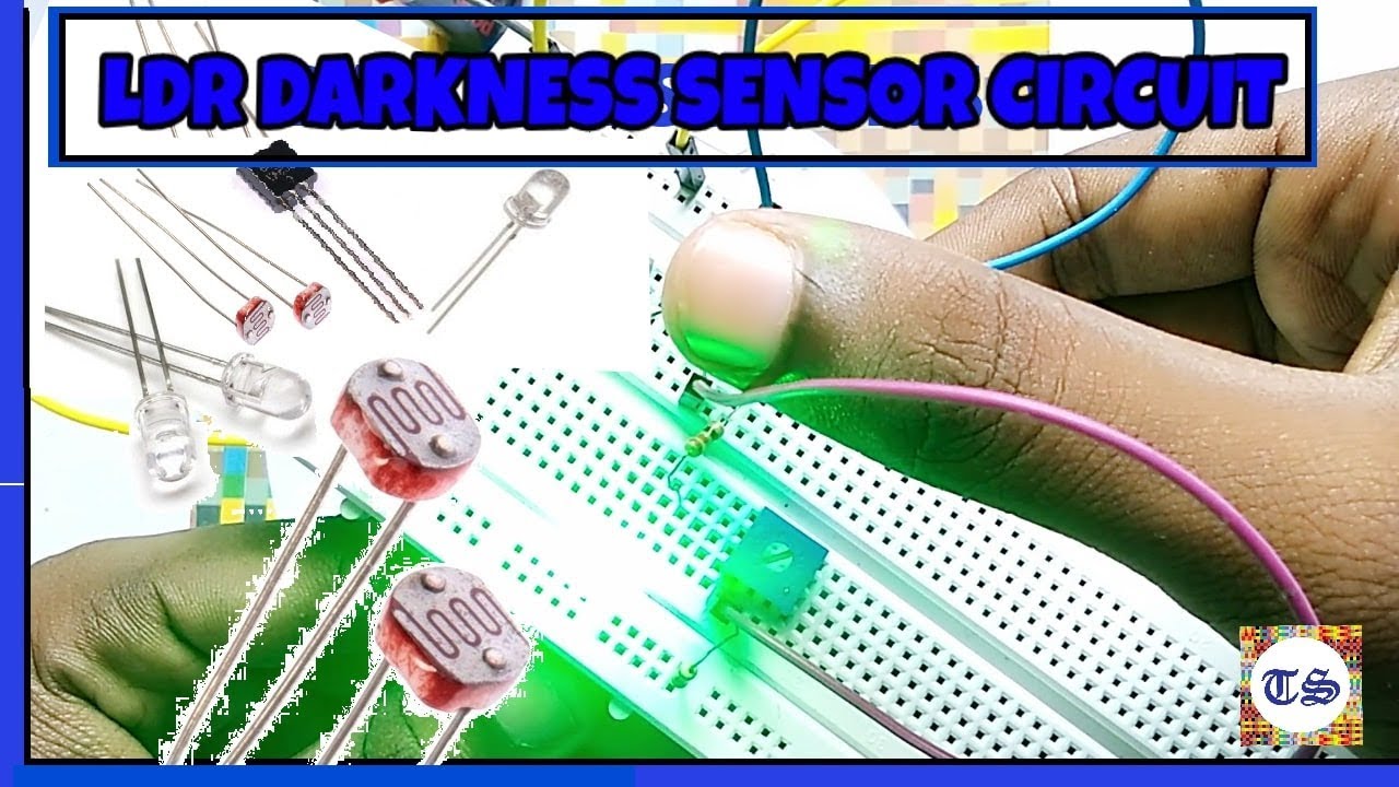 How to make a LDR Darkness sensor circuit on bread board for school project