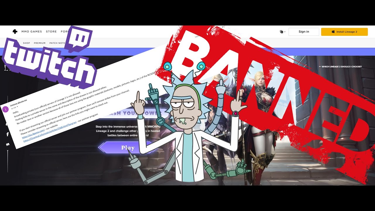Lineage 2 Twitch Ban... L2Reborn Vs Innova