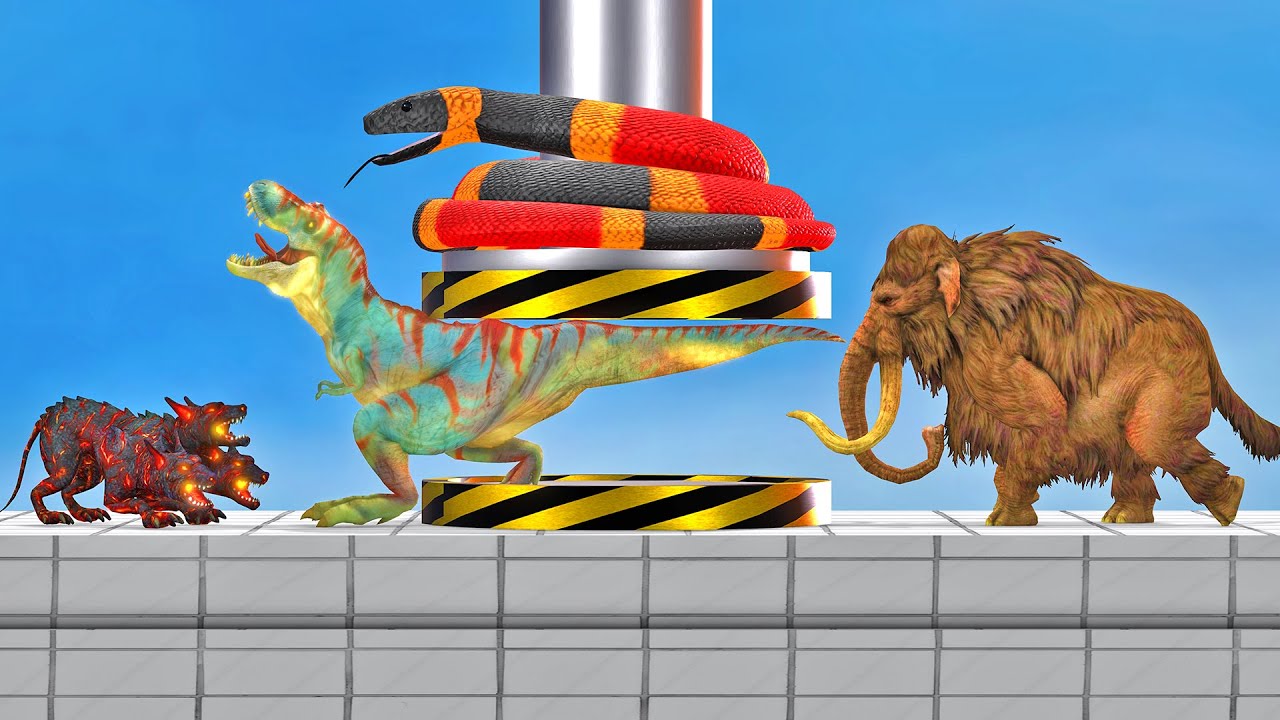 Reptiles Vs Dinosaurs Vs Wild Animals - Who Escaped From Hydraulic Press? Animal Revolt Battle