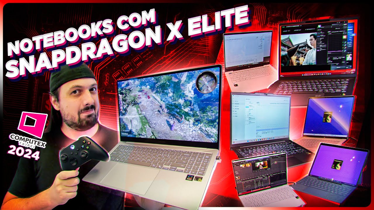 Mais NOTEBOOKS com Snapdragon X Elite com BATERIA de até 26 horas! (Hands On)