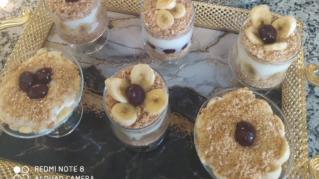 dessert turc 👌🇹🇷💯😋mouhalabi😋محلبي بالبسكوي والموز👌🇹🇷❤️