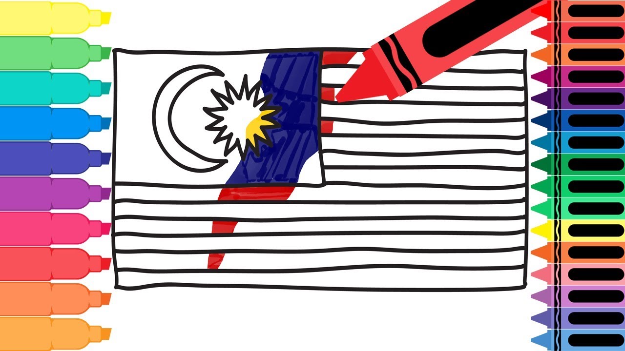 How to Draw Malaysia Flag - Drawing the Malaysian Flag - Art Colors for Kids | Tanimated Toys
