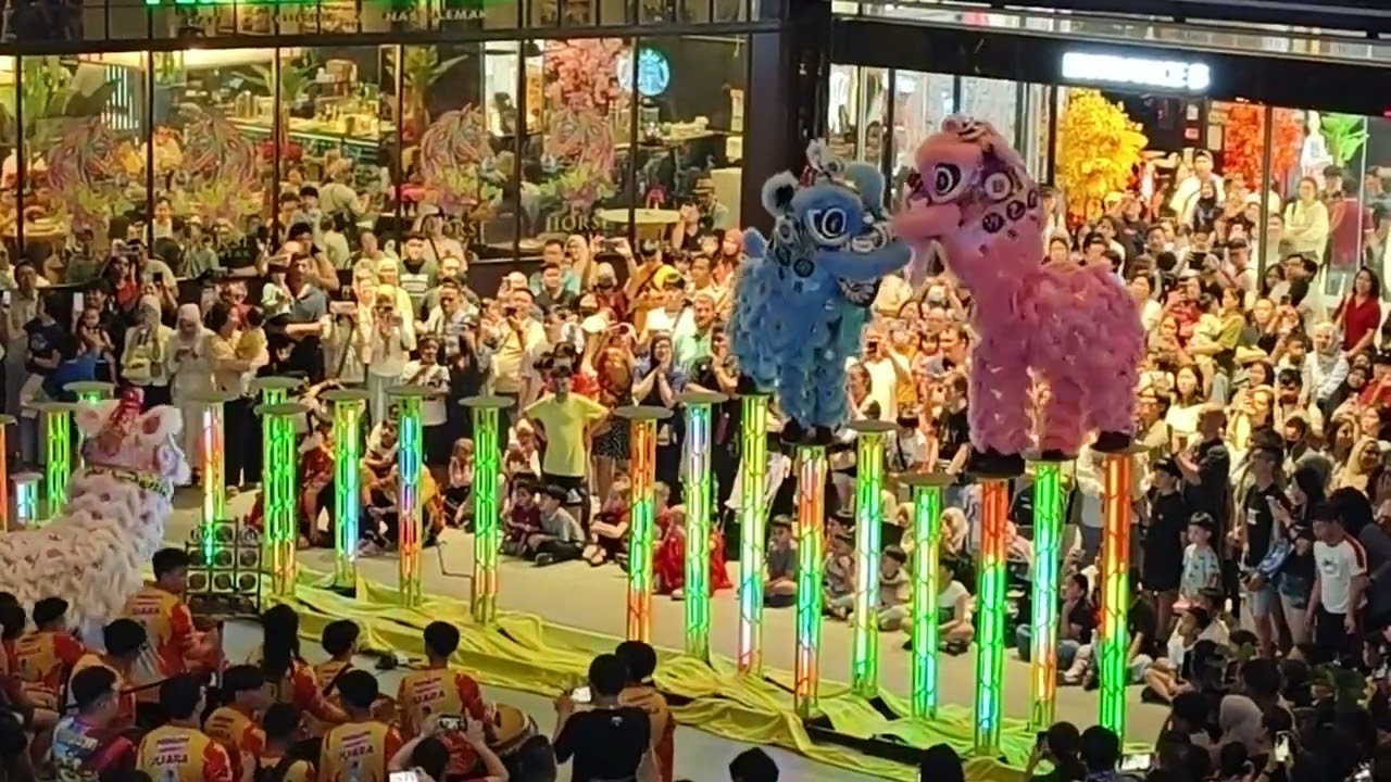 Lion dance at imago shopping mall kota kinabalu