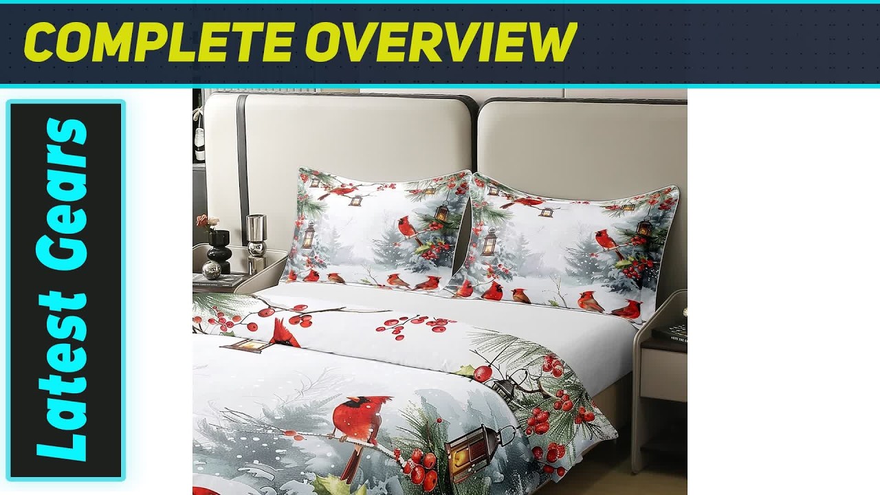 Jejeloiu Cardinal Duvet Cover: Cozy Christmas Vibes!