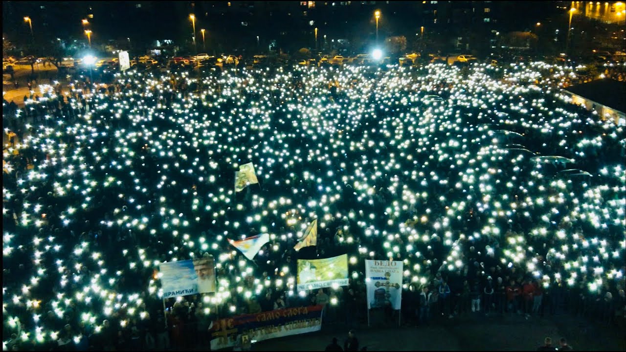 LIGHT SPECTACLE - Religious protests continues in Podgorica, Montenegro 🇲🇪