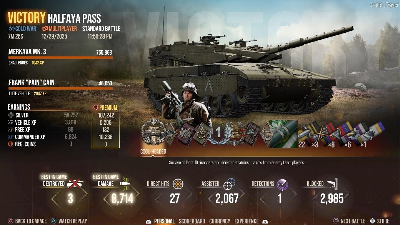 World of Tanks - Merkava MK. 3 - MVP