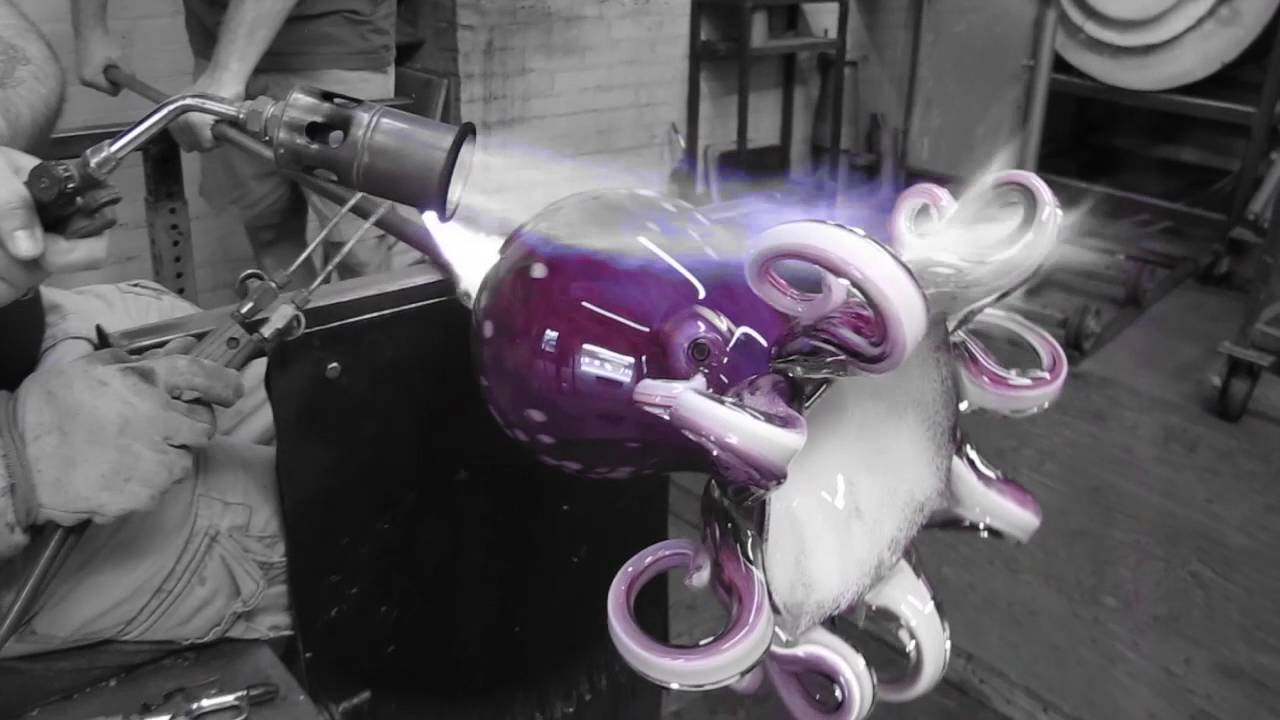 Hand Blown Glass Octopus Sculpture - Anchor Bend Glassworks