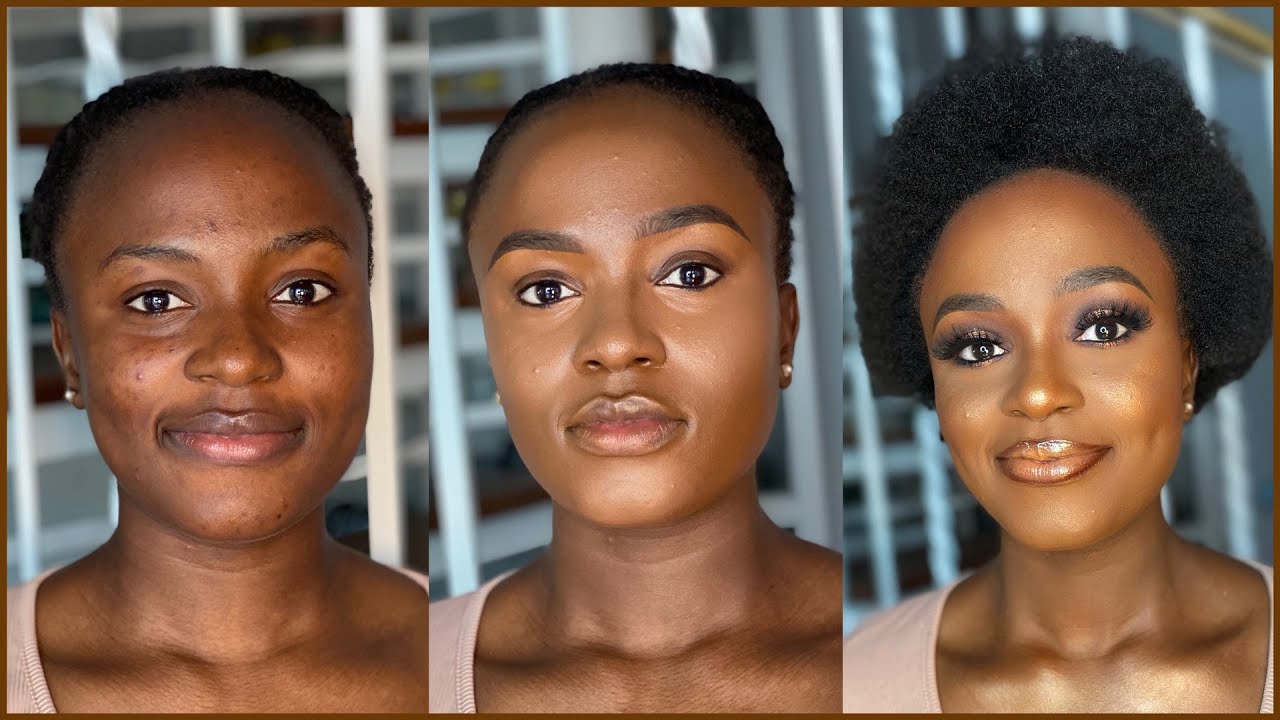 Makeup Transformation on Melanin Skin •| Poised by Suliat