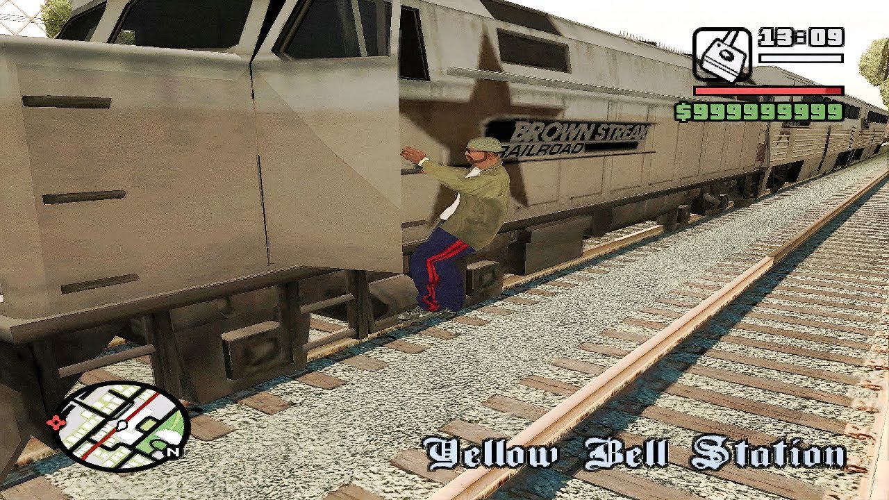 GTA SAN ANDREAS Train hijacked by CJ