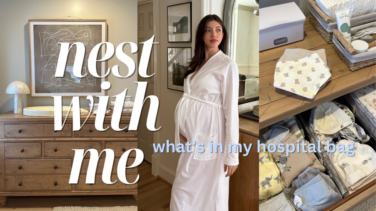 NEST WITH ME: bedside nursery tour, what's in my hospital bag as a first-time mom