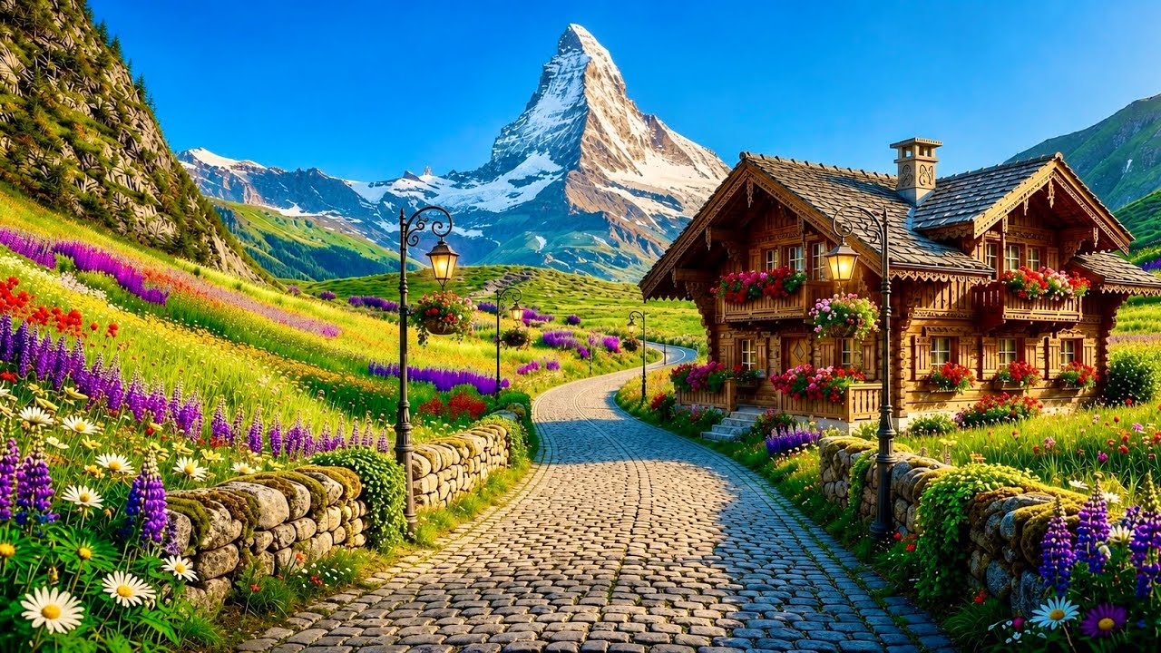 Swiss Alps ,The Most Magical Alpine Road I Discovered in Switzerland,Pure Dreamscape+Relaxing Music 