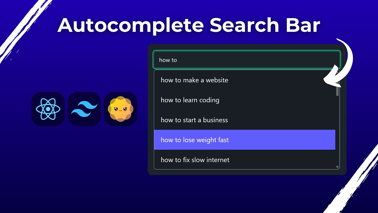 Учебное пособие по автозаполнению в строке поиска React