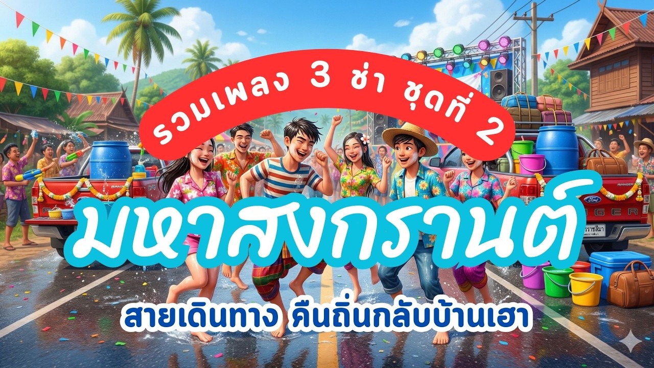 รวมเพลง 3 ช่า มหาสงกรานต์ ชุดที่ 2 🚗💦 สายเดินทาง คืนถิ่นกลับบ้านเฮา (15 เพลงรวด ฟังยาวๆ บนรถ!)