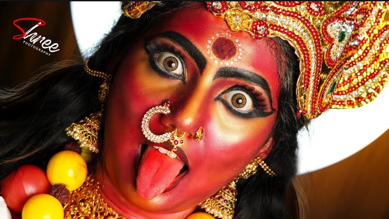 Navaratri Maha Kaali 🔥/ Durga Amman /Face Art Makeup / Maha Kaali Amman Makeup Tutorial❤️🔥