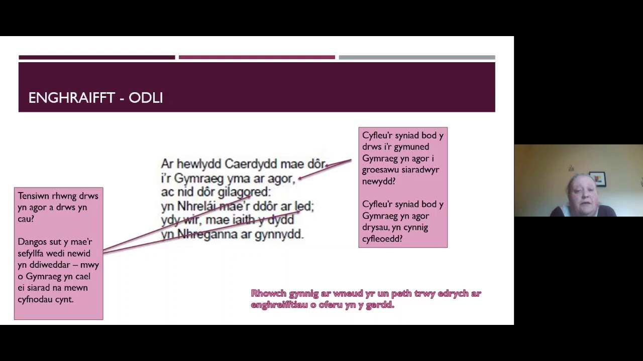 Cymraeg Uwch Gyfrannol - Trosolwg o&rsquo;r arholiad Barddoniaeth