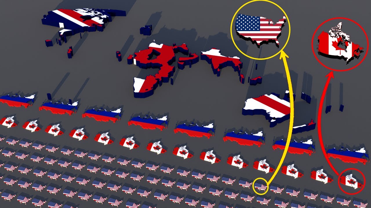 Countries size comparison VS British Empire
