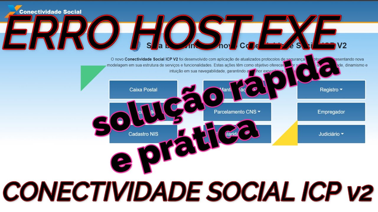 Traduzindo ICP v2-Erro HOST.EXE parou de funcionar-Conectividade Social ICP v2-Traduzindo Computador