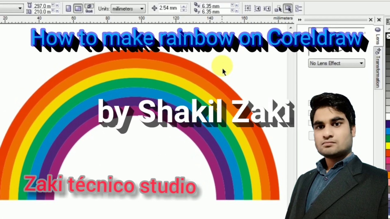 How to draw rainbow and colour on Coreldraw 11 .