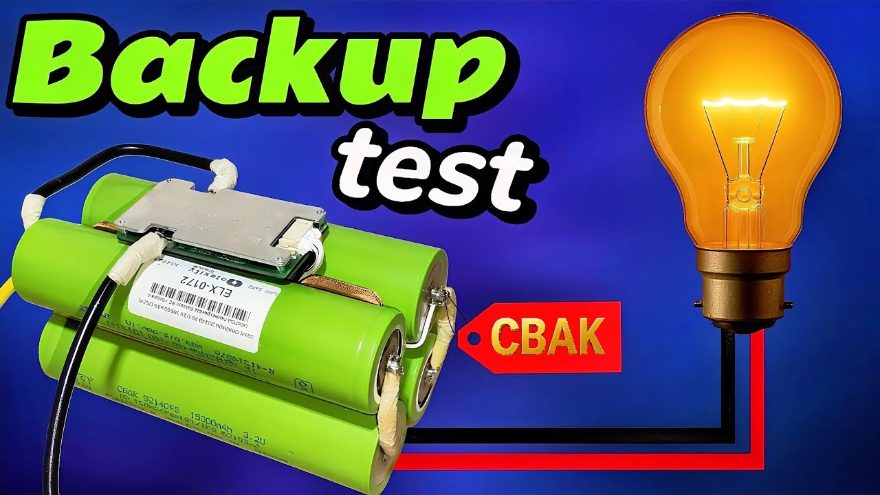 🔋 12V 15Ah LiFePO4 Battery Backup Test | CBAK 32140 Cells with 100W Bulb | Real Backup Result