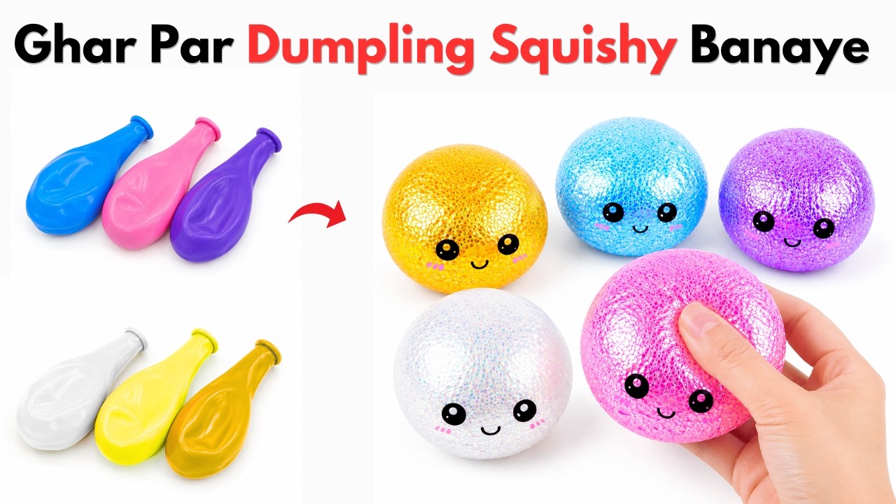 How to make viral dumpling at home/How to make Crazy balls at home/Bouncy ball/jumpball/Stress Balll