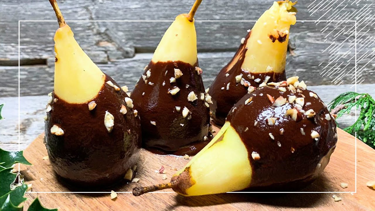 Poires Pochées à la Vanille & au Chocolat Fondant (Dessert Facile et Rapide) | EnjoyCooking