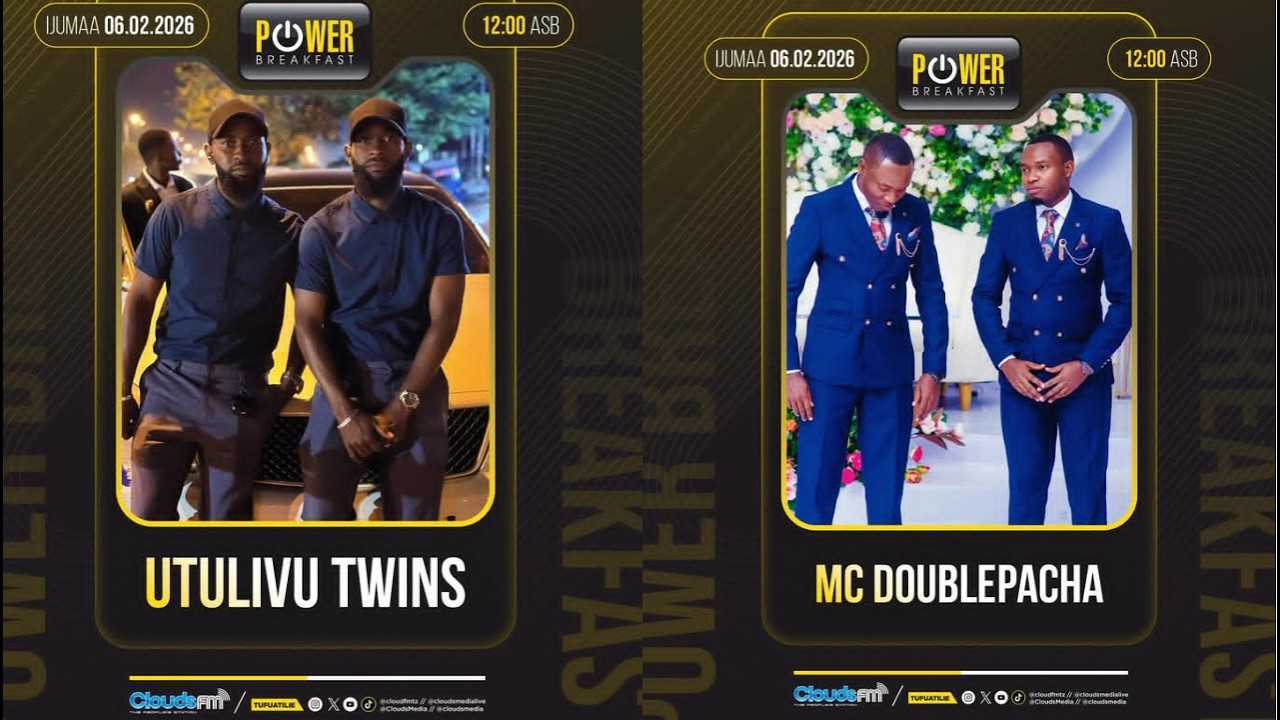 LIVE: POWER BREAKFAST I MC DOUBLEPACHA & UTULIVU TWINS I RIPOTI YA BONGE I MAGAZETINI I 06.02.2026.