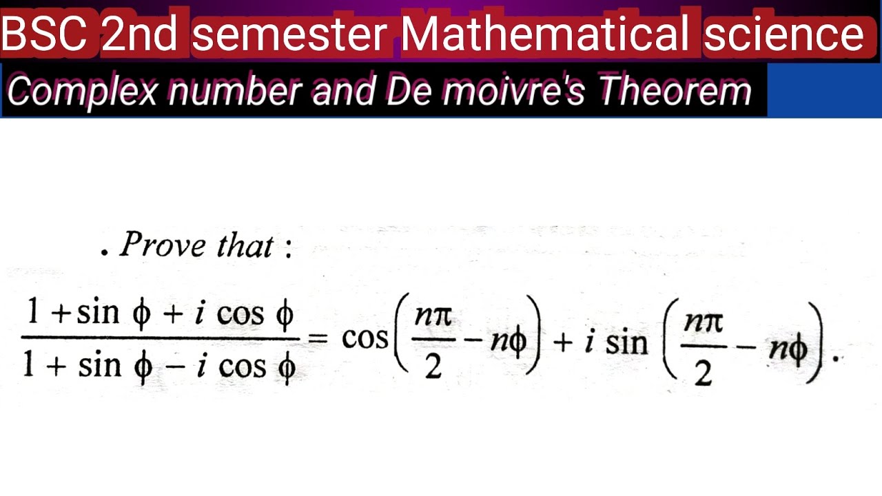 BSC 2nd Sem Math: Complex Numbers & De Moivre's Theorem - Solved Problems Lecture (Vishal Gautam)