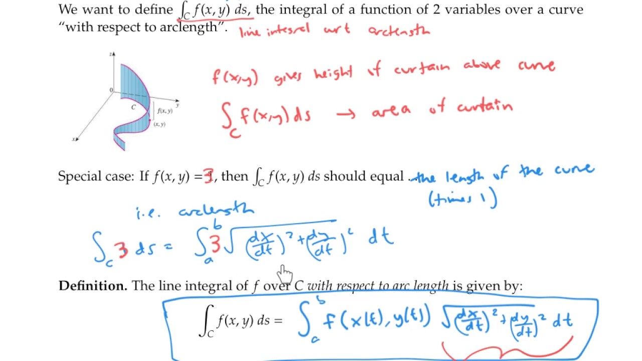 Line Integrals with respect to Arclength