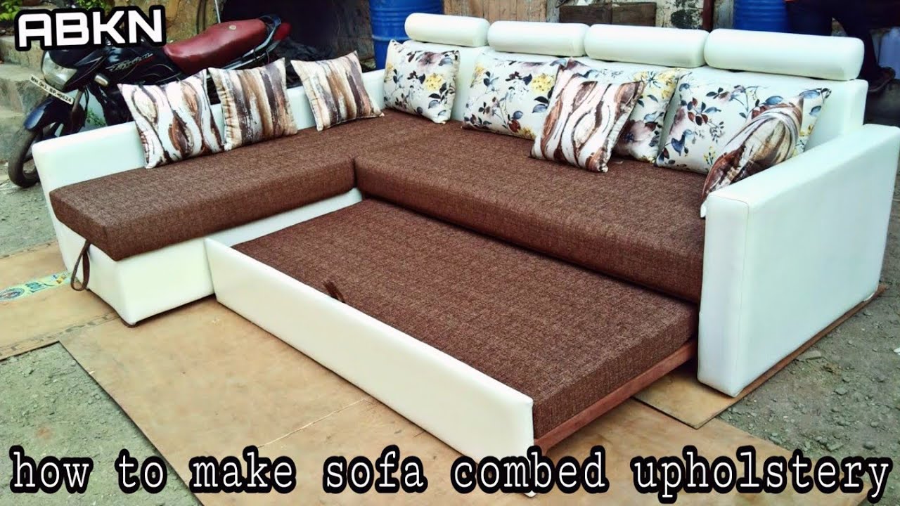 diy sofa comebed L shape upholstery full tutorial new