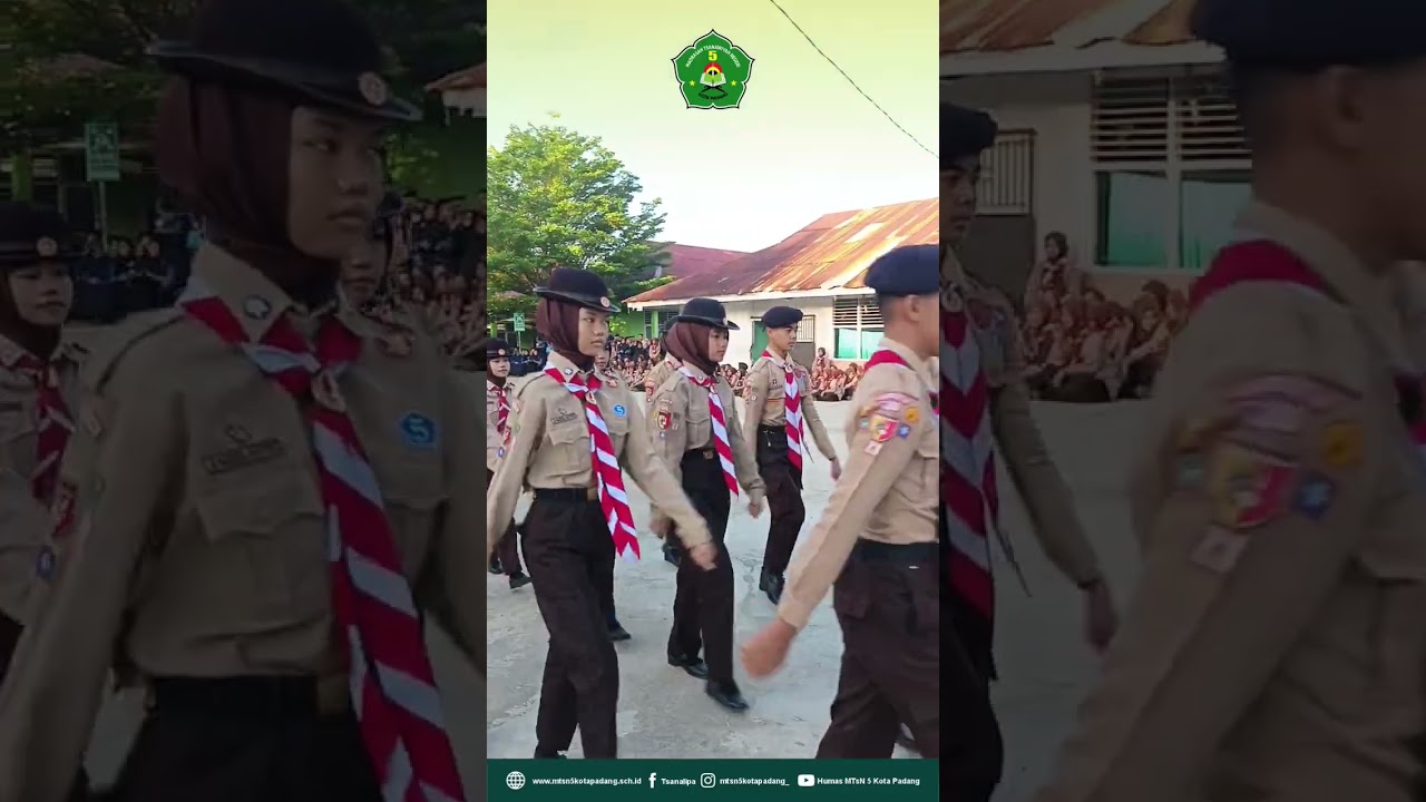 Penampilan PBB pramuka MTsN 5 Kota Padang pada kegiatan KAMIS
