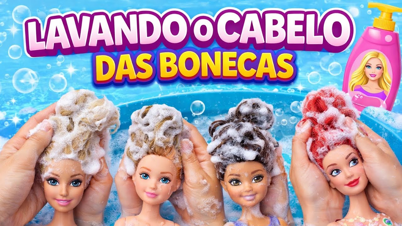 HIDRATANDO O CABELO DAS BONECAS 🤩💦 - PASSOU UM ✈️ NA NOSSA CABEÇA 🫨