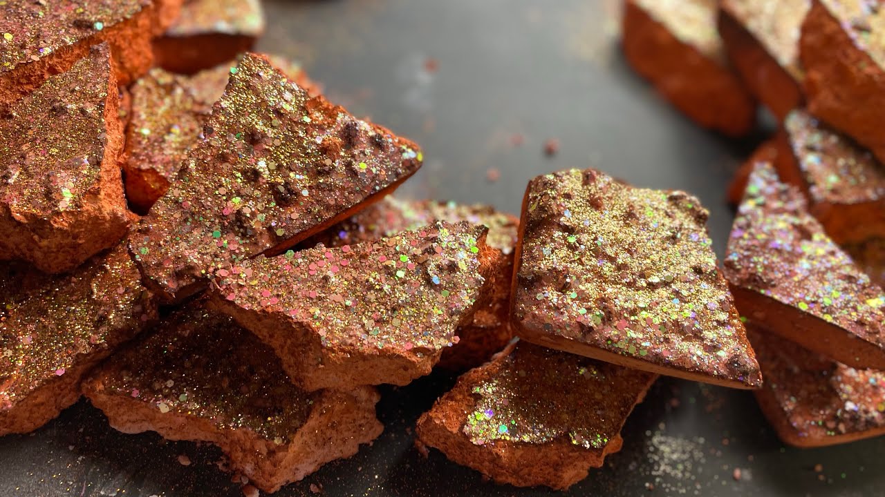 Glitter Encrusted Slab Chunks | ASMR | Soooo Satisfying