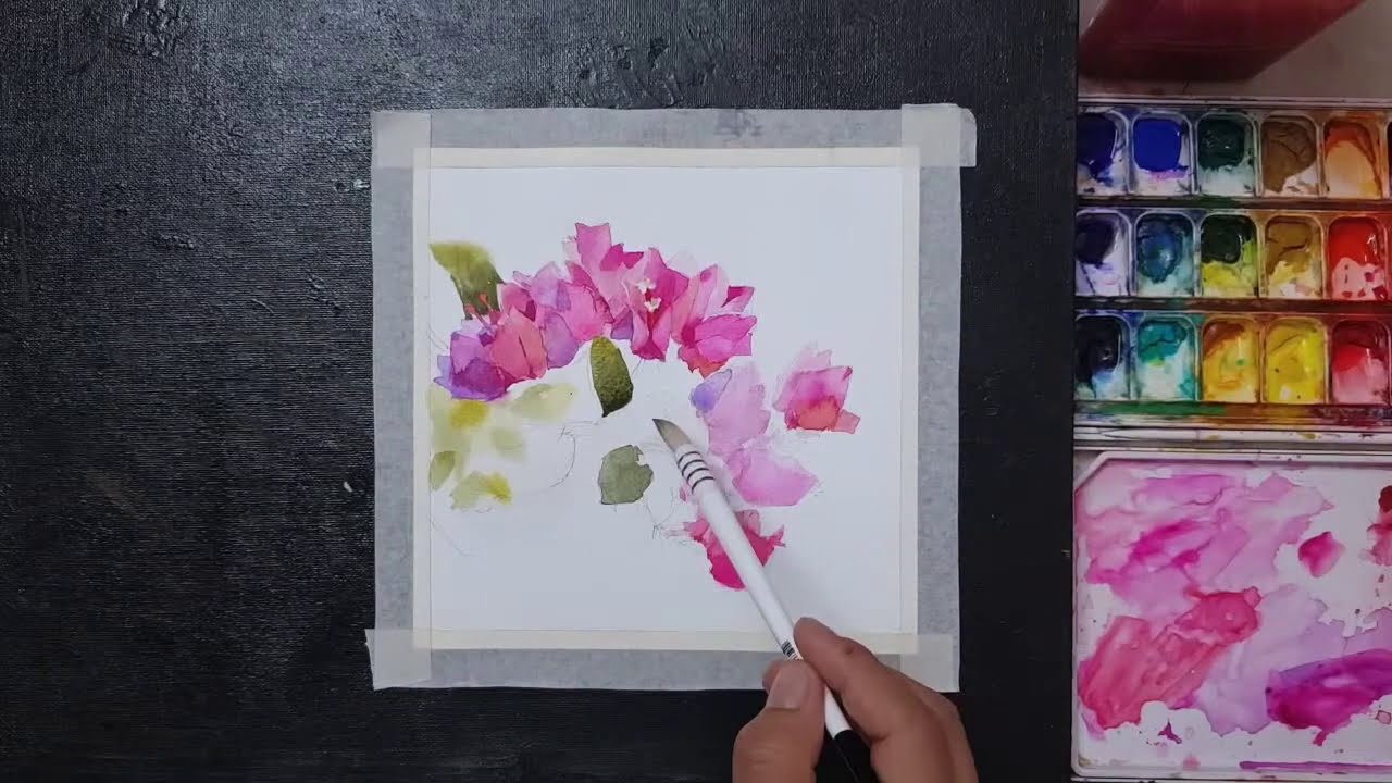 Bougainvillea | WATERCOLOR TUTORIALS | flower painting