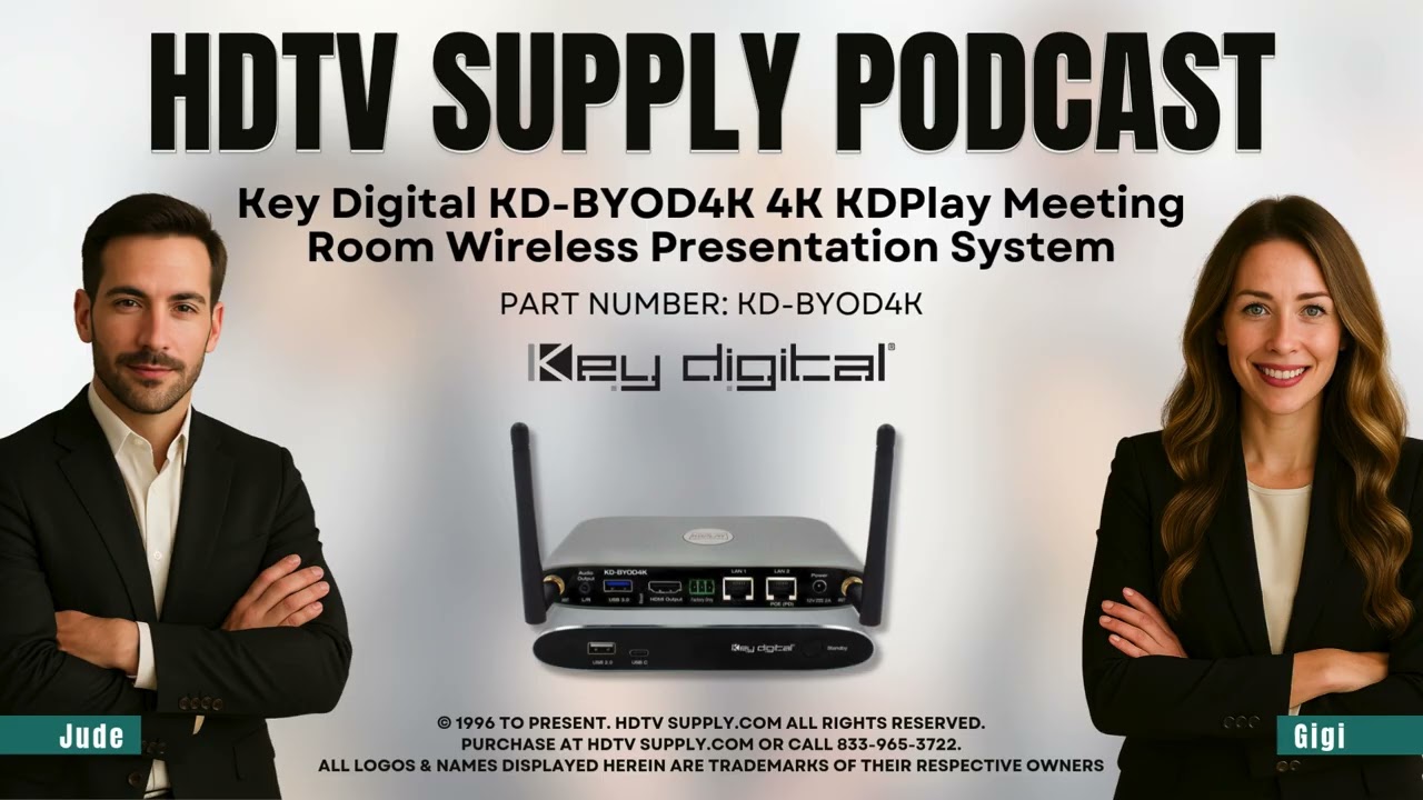 Key Digital KD-BYOD4K 4K KDPlay Meeting Room Wireless Presentation System