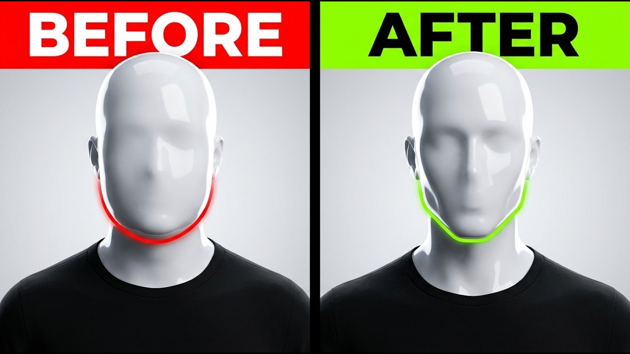 How to Get a Sharp V-Shape Jawline Naturally in 30 Days | 8 Best Jawline Exercises ✔