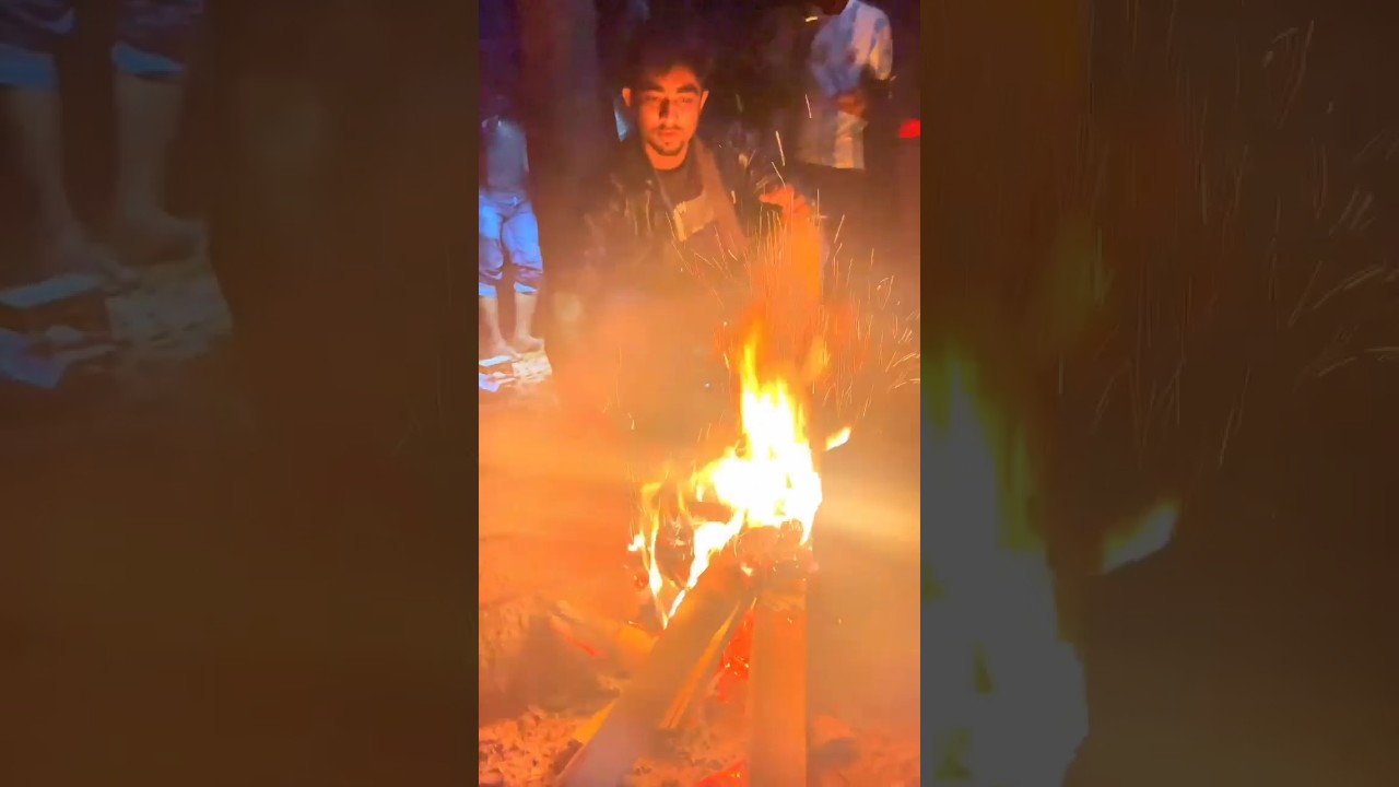 Fire campaign in village 2024 #fire #shots #ytshorts