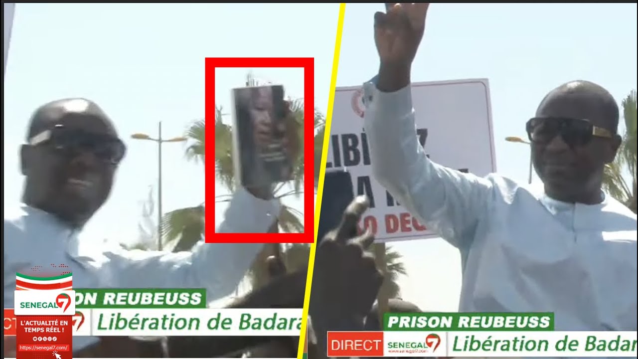 URGENT : Premi&egrave;re apparition de Badara Gadiaga apr&egrave;s sa lib&eacute;ration, il brandit un livre de Mandela
