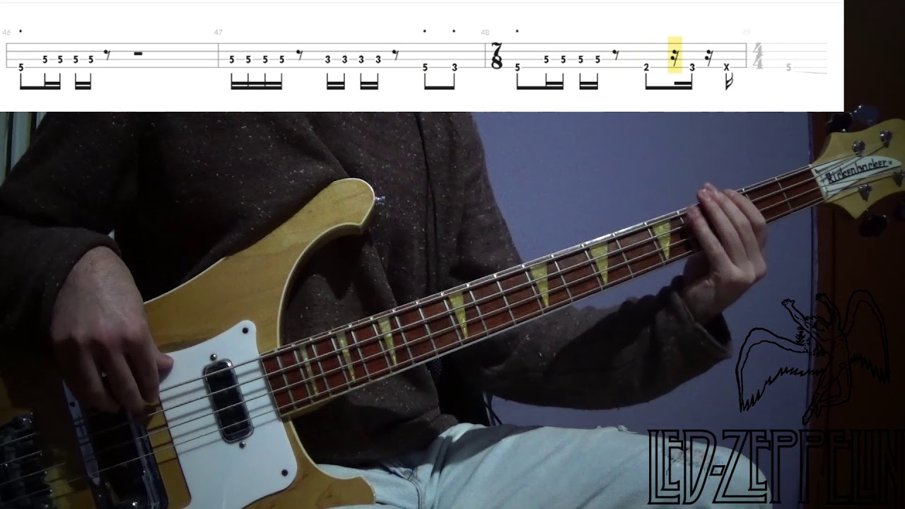 Led Zeppelin - The Ocean Bass Cover (With PlayAlong Tab)