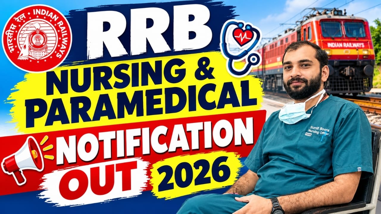 RRB NURSING SUPERINTENDENT AND PARAMEDICAL VACANCY 2026